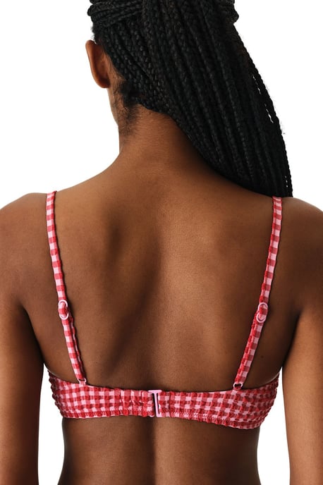 Top de bikini triangular con nudo, cuadros y textura Paulina - Image 2