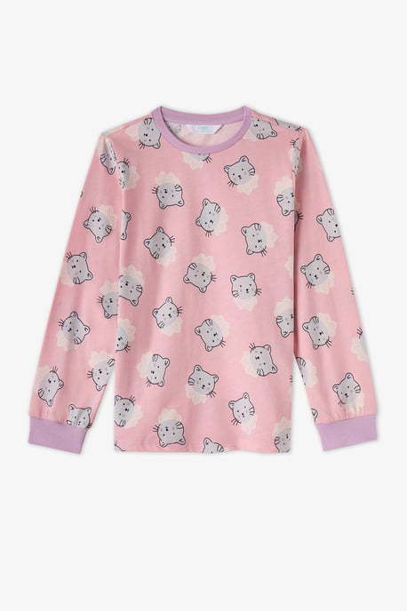 Penti Dainty Kitty conjunto de pijama de algodón para niña de manga larga - Image 3