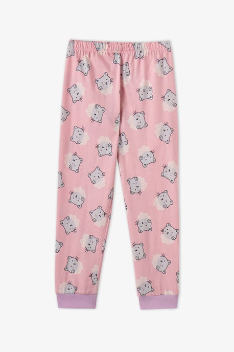 Penti Dainty Kitty conjunto de pijama de algodón para niña de manga larga - Image 4