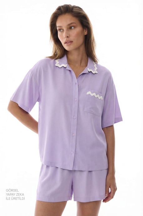 Penti Ella conjunto de pijama con shorts de manga corta y encaje - Image 4