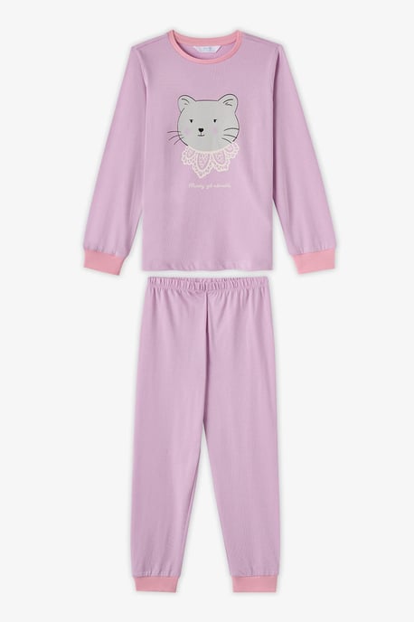 Penti Dainty Kitty conjunto de pijama de algodón para niña de manga larga - Image 5