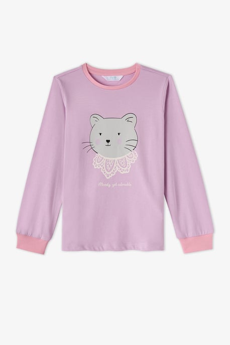 Penti Dainty Kitty conjunto de pijama de algodón para niña de manga larga - Image 6