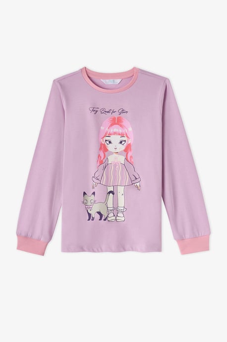 Penti conjunto de pijama de algodón para niña Starlit Friends de manga larga - Image 6
