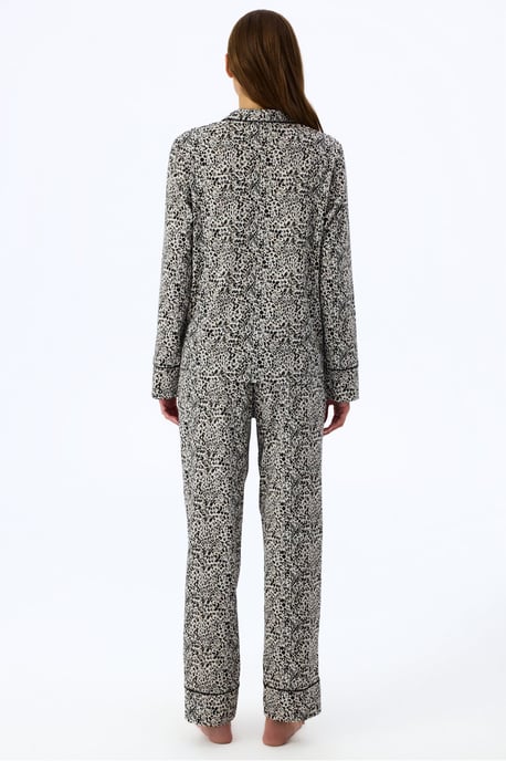 Penti Noir Garden conjunto de pijama con estampado de leopardo, camisa de manga larga y pantalón - Image 3