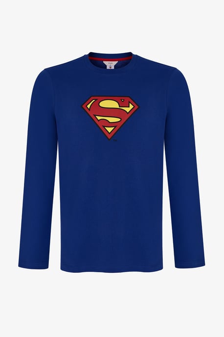 Conjunto de pijama de hombre Superman de cuadros con mangas largas - Image 2