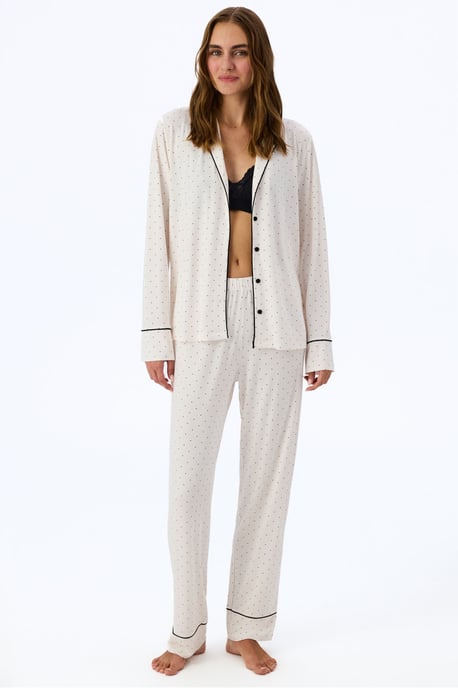 Conjunto de pijama Arya con camisa de manga larga y pantalón de lunares - Image 4