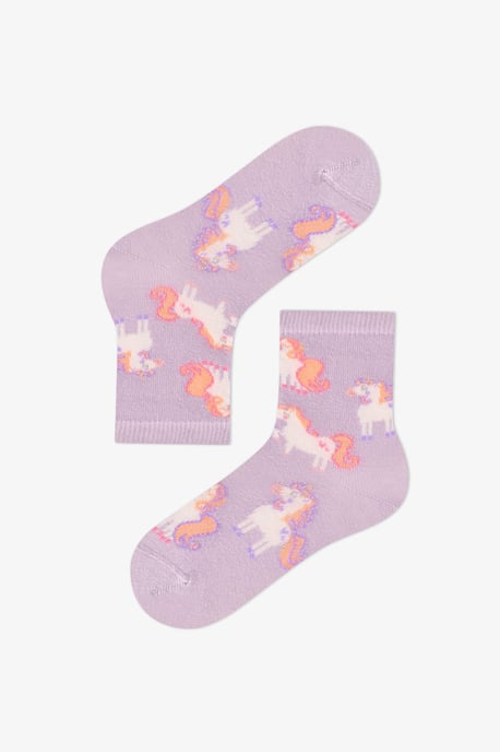 Calcetines de caña media de algodón para niña con motivo Unicorn Carousel, pack de 2 pares - Image 5