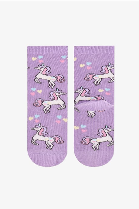 Penti Calcetines de algodón para niña con unicornios, pack de 2, caña media - Image 2
