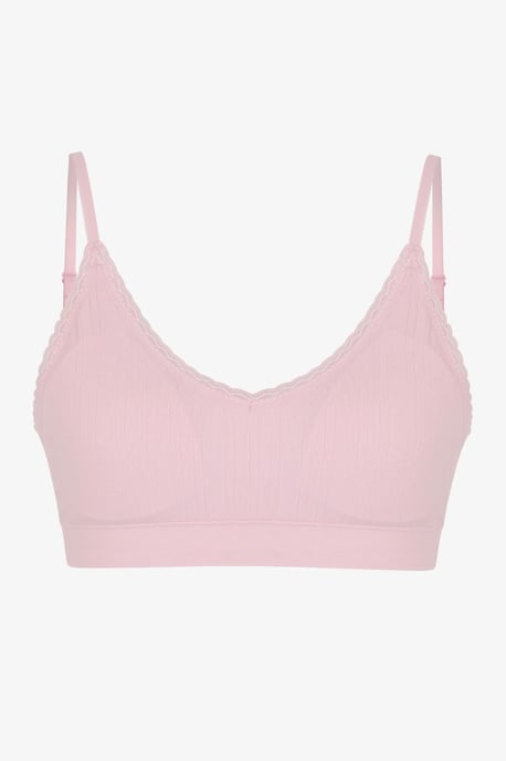 Bralette sin costuras con patrón de encaje y copas extraíbles - Image 5