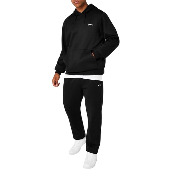 Slazenger Pantalones de felpa para hombre con bajo abierto (Negro) - Image 1