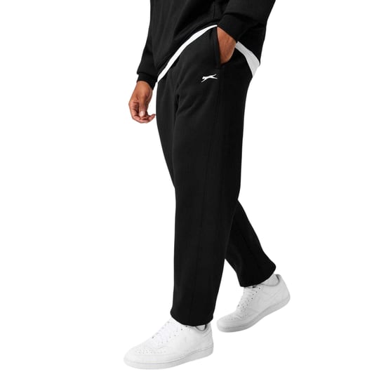 Slazenger Pantalones de felpa para hombre con bajo abierto (Negro) - Image 4