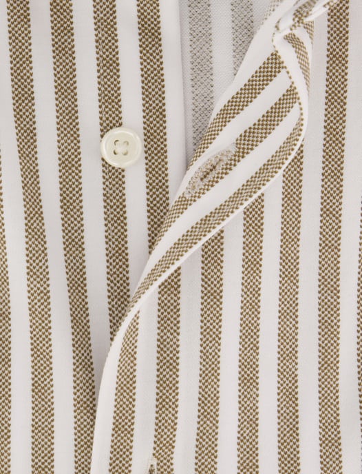 OLYMP Camisa marrón Japanese Knitted elástica - Image 4
