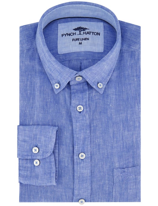 Fynch-Hatton Camisa de lino Azul medio - Image 2