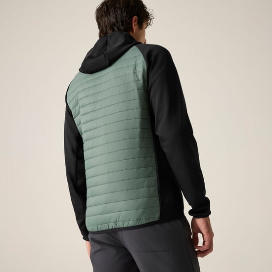 Regatta Chaqueta híbrida para hombre Andreson (verde bosque oscuro/negro) - Image 6