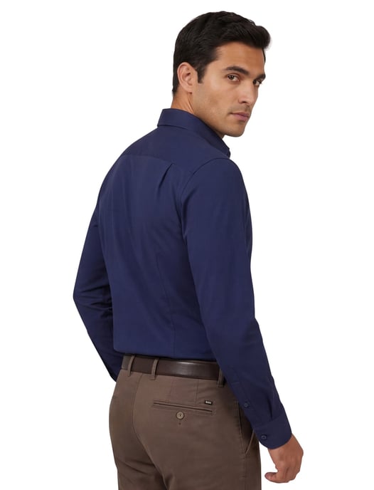 Boss Black P-Hank camisa lisa azul marino - Image 2