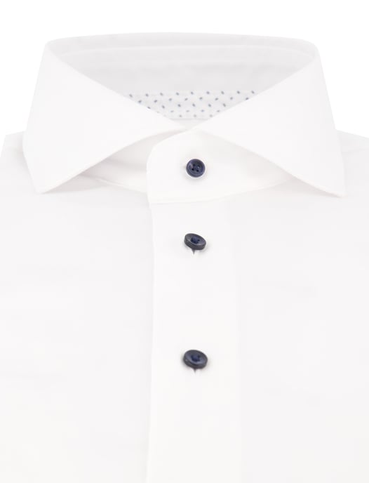 Michaelis camisa de algodón blanca slim fit lisa sin plancha - Image 3