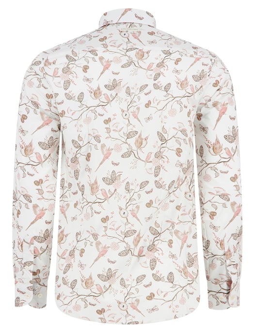 A Fish Named Fred camisa beige estampado de plantas algodón corte regular - Image 2