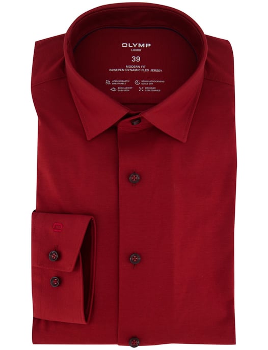 camisa de negocios OLYMP Luxor Modern Fit roja - Image 2