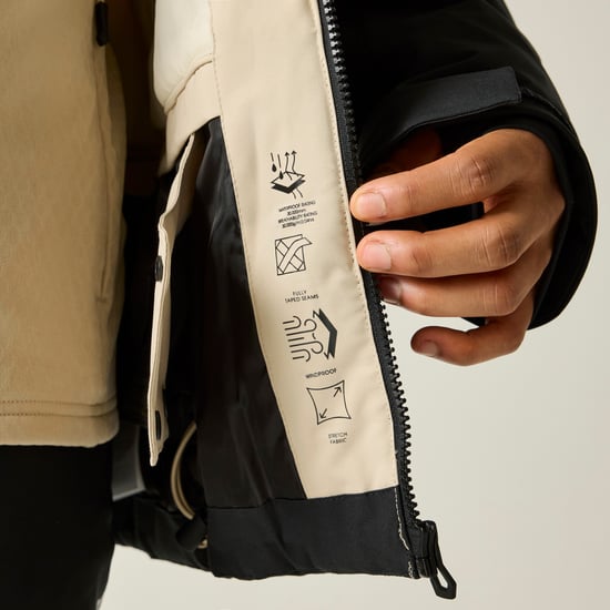 Dare 2B Halfpipe IV Chaqueta de esquí para hombre con bloques de color (White Pepper/Black) - Image 6