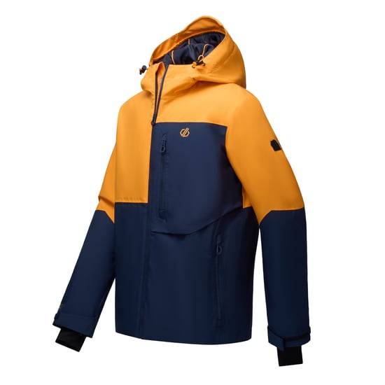 Dare 2B Chaqueta de esquí para hombre Halfpipe IV con bloques de color (Azul marino/Naranja eléctrico) - Image 6