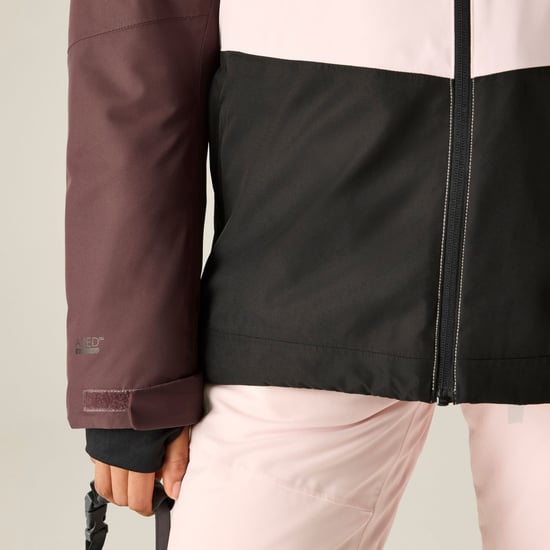 Dare 2B Chaqueta de esquí para mujer con estampado de bloques (Huckleberry/Pink Haze) - Image 6