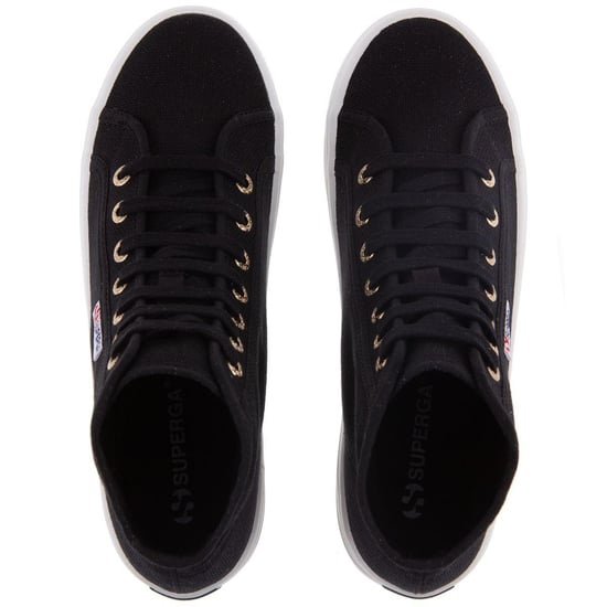 Superga 2341 Cotu Alpina zapatillas altas para mujer (Negro/Dorado pálido) - Image 2