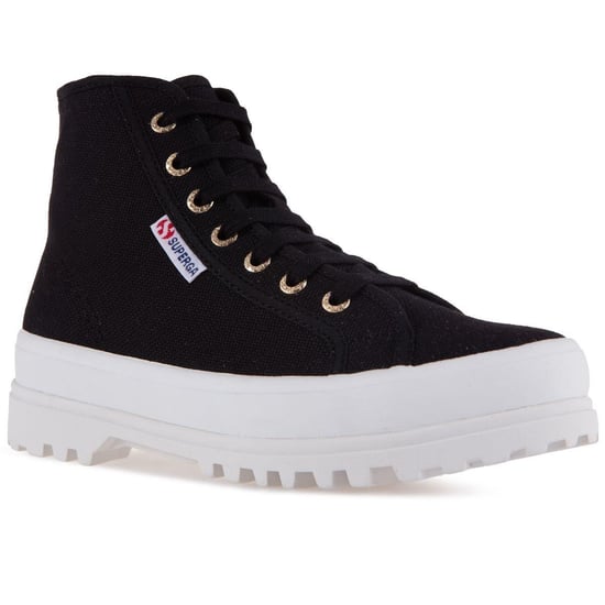 Superga 2341 Cotu Alpina zapatillas altas para mujer (Negro/Dorado pálido) - Image 4