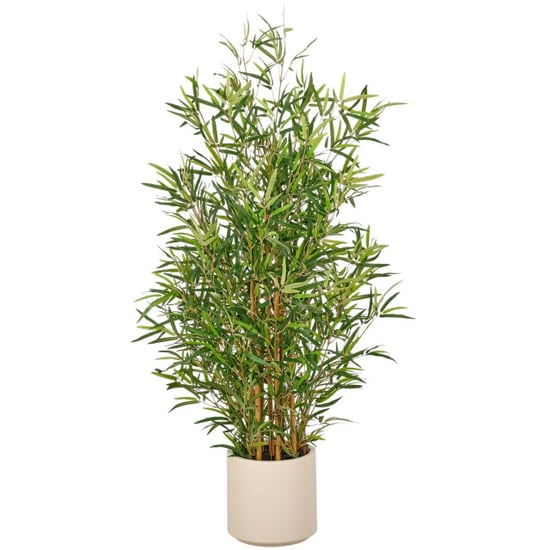 Kopu ® planta de bambú artificial 130 cm 1978 hojas maceta color crema Fargesia - Image 1