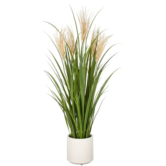 Kopu ® césped ornamental artificial 125 cm con plumas maceta color crema - Image 1