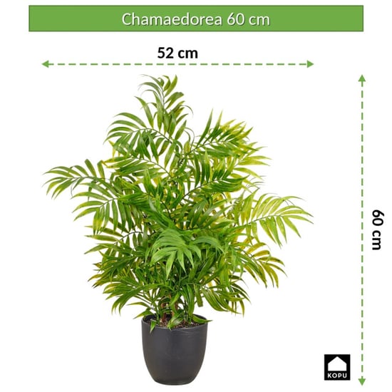 Kopu ® planta artificial palmera de montaña 60 cm maceta negra Chamaedorea - Image 2