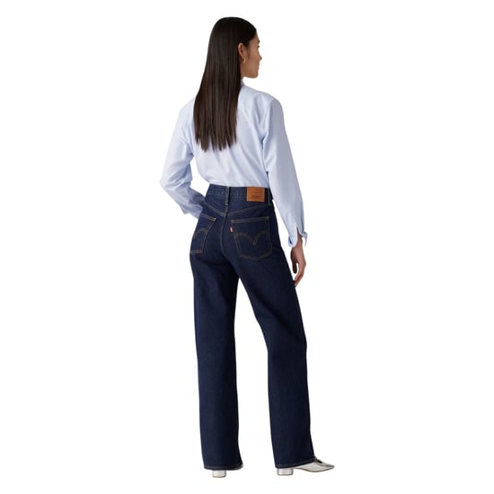 Levis Vaqueros de pierna ancha para mujer de mezcla de algodón (azul sombreado) - Image 3