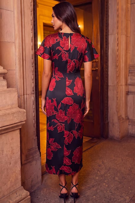 Vestido midi floral con lazo lateral - Image 3