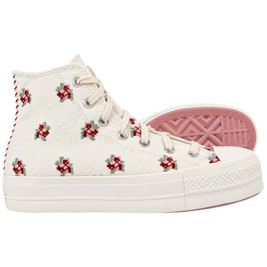 Converse Chuck Taylor Lift Hi Zapatillas de lona altas para mujer Blancas - Image 5