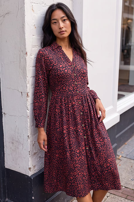 Vestido camisero elástico petite - Image 1