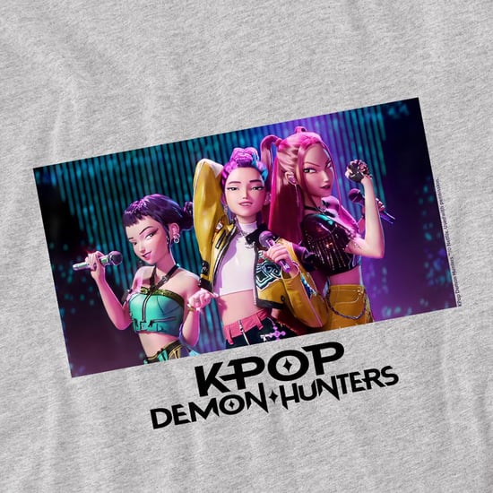 K-Pop Demon Hunters Sudadera infantil/para niños Huntrix Group Singing (Athletic Heather Heather) - Image 3