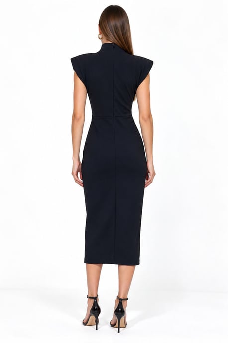 Busem vestido midi de mujer con cuello vuelto bajo - Image 3