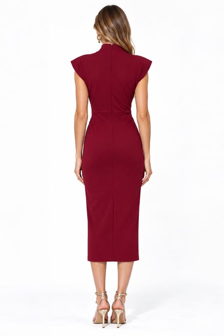 Busem Vestido midi de mujer con cuello alto corto - Image 3