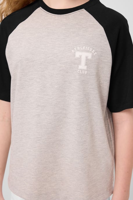 Camiseta de corte relajado con cuello redondo y estampado de texto - Image 2