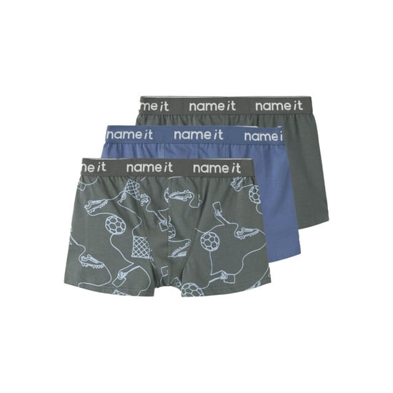 Name It Calzoncillos bóxer para niño trunks nkmboxer kick off pack de 3 estampado de fútbol gris/azul - Image 1