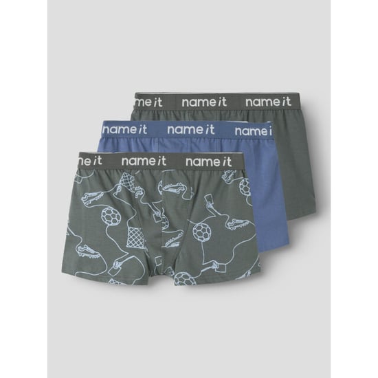 Name It Calzoncillos bóxer para niño trunks nkmboxer kick off pack de 3 estampado de fútbol gris/azul - Image 4
