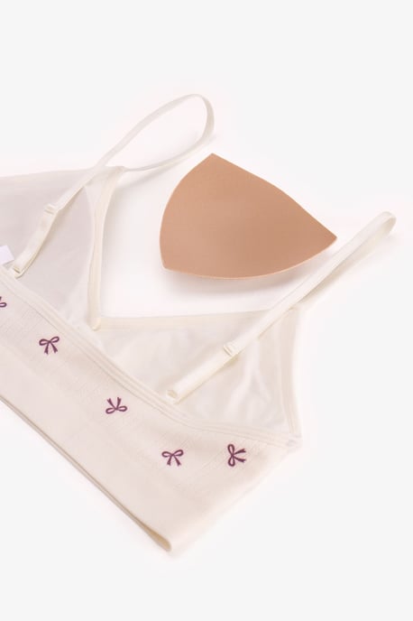 Bralette sin costuras con relleno extraíble y estampado de encaje - Image 6