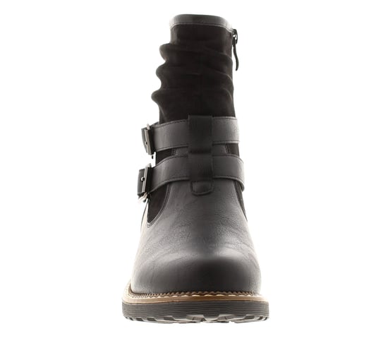 Apache Botines de mujer Mags con cierre de cremallera Negro - Image 3