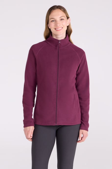 'Raso' chaqueta polar de mujer con cremallera completa, tacto suave, cálida, capa de exterior, chaleco transpirable, burdeos - Image 2