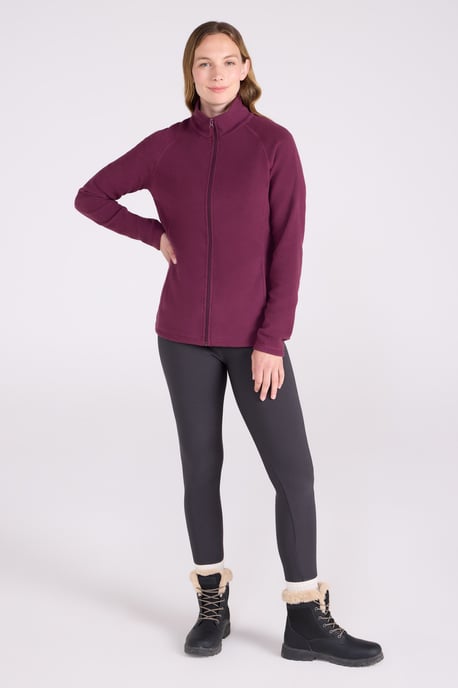 'Raso' chaqueta polar de mujer con cremallera completa, tacto suave, cálida, capa de exterior, chaleco transpirable, burdeos - Image 3