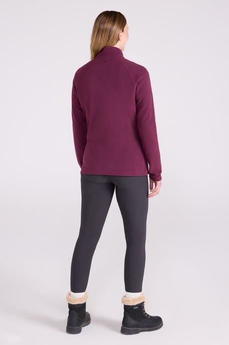 'Raso' chaqueta polar de mujer con cremallera completa, tacto suave, cálida, capa de exterior, chaleco transpirable, burdeos - Image 5