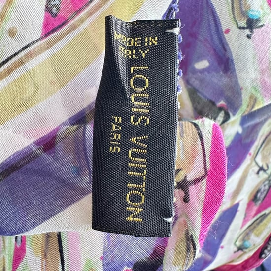 Louis Vuitton Bufanda estampada de algodón multicolor - Image 3