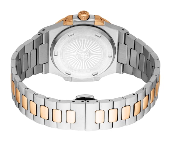 ROBERTO CAVALLI Reloj de hombre, caja bicolor en color plata y oro rosa, esfera gris oscuro, brazalete metálico bicolor en color plata y oro rosa, 3 agujas, fecha, 3 ATM - Image 2