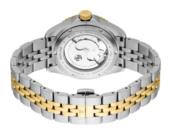 ROBERTO CAVALLI Reloj de hombre, caja en color plateado y dorado, esfera azul oscuro, brazalete metálico en color plateado y dorado, automático, 10 ATM - Image 2