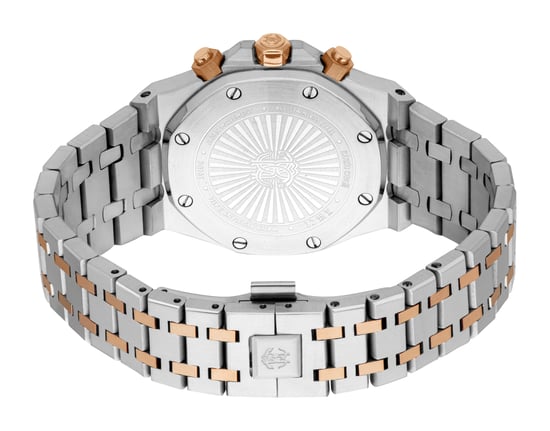 ROBERTO CAVALLI Reloj de hombre, caja en color plateado y dorado rosa bicolor, esfera azul oscuro, brazalete metálico en color plateado y dorado rosa bicolor, cronógrafo, 3 ATM - Image 2