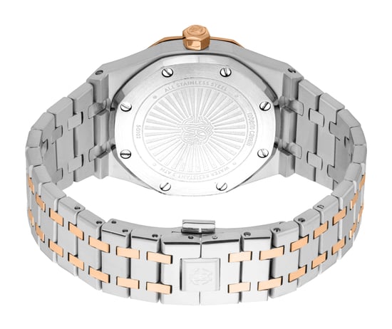 ROBERTO CAVALLI Reloj de hombre, caja bicolor en tonos plateado y oro rosa, esfera plateada, brazalete metálico bicolor en tonos plateado y oro rosa, 3 agujas, fecha, 3 ATM - Image 2